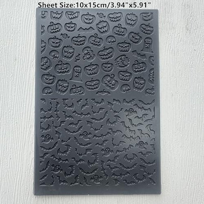 Polymer Clay Texture Mat for Polymer Clay Earrings Making Pumpkin Bats Texture Sheet Impressions DIY Tools for Pottery Earrings Jewelry Making DIY Craft Supply