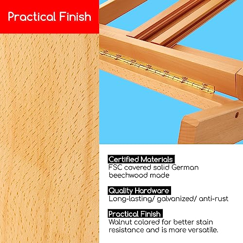 MEEDEN Large H-Frame Easel, Easel Stand for Paintings, Painting Easels, Easel Stand for Display, Solid Beechwood Wooden Easels for Painting Canvas, Holds Canvases Up to 78", Natural Color