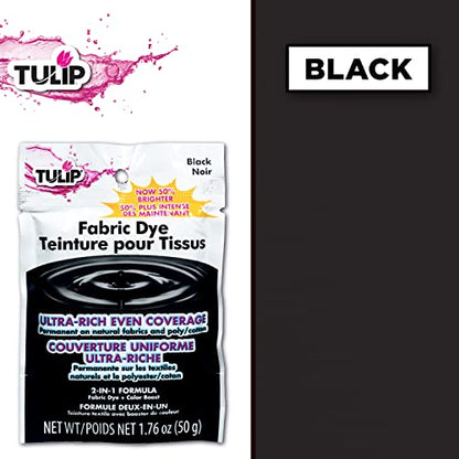Tulip Permanent Fabric Dye Powder, Hot Dye Method for Vibrancy, Long-Lasting Color, Black