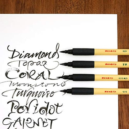 Kuretake Bimoji Fude Pen Large, Soft brush tip, brush tip marking fude brush pen, for Calligraphy, lettering, illustration, Professional, Made in Japan - style: Large(Soft brush tip)