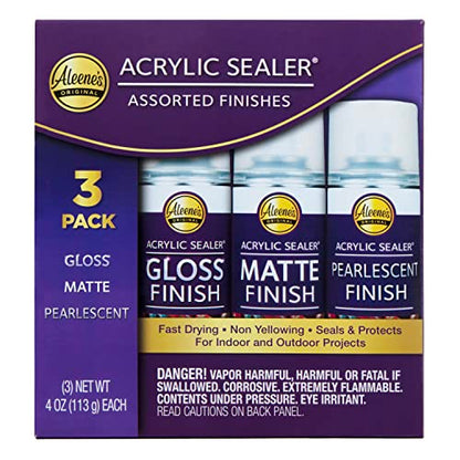 Aleene's Acrylic Spray Sealer Finish Varitey Pack 4 oz. 3 Pack - Gloss, Matte, Pearlescent