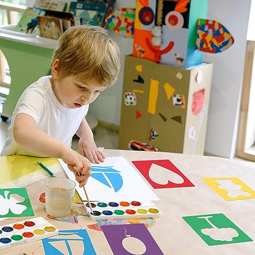 24 Pieces Stencils,Large Drawing Stencils Chalk Template,8 Inches Washable Shape Template Stencils Kit for Crafts,Painting Drawing (Animal, 8 inch) - color: Animal