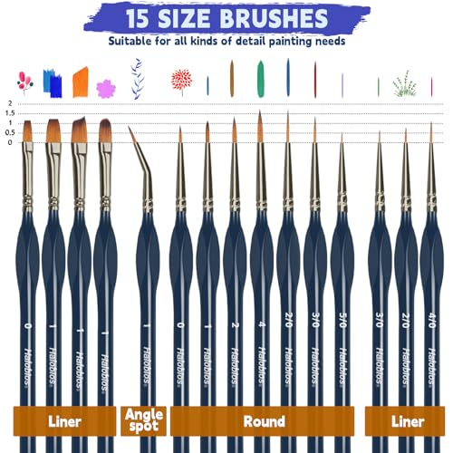 Fine Micro Detail Paint Brushes 15Pcs Mini Model Figurine Acrylic Watercolor Oil Craft - size: 15PCS Paint Brushes