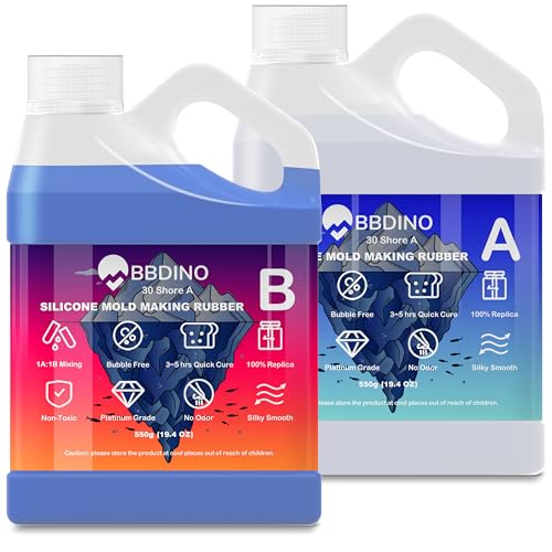 BBDINO Silicone Mold Making Kit, 30A Liquid Silicon for Molds Making 38.8 OZ, Quick Cure Molding Silicone Rubber, 1:1 Ideal for Silicon, Resins, Soap, Concrete, Wax Mold-Casting Sapphire Blue - size: Sapphire Blue 38.8 Oz