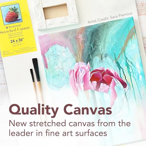 Strathmore 300 Series Traditional Stretched Canvas Pack, 12x16 inch, 6 Pack, Art Canvas for Students Professionals - size: 12x16 inch, style: Traditional Profile