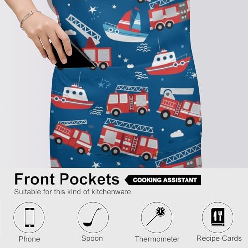 Cooking Apron for Adults with Pockets, Waterproof Oil Resistant Bib for Kitchen Restaurant BBQ Baking - color: Style (328)