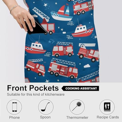 Cooking Apron for Adults with Pockets, Waterproof Oil Resistant Bib for Kitchen Restaurant BBQ Baking - color: Style (328)