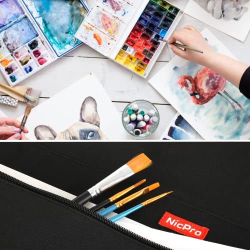 Nicpro Light Weight Art Portfolio Bag, 23 x 31 Inches Art Portfolio Case with Shoulder & Handle Carry, for Artwork, Poster, Sketch Drawing, Canvas, Photography, Solar Panel Storage - size: 23 x 31 inches