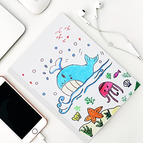 zmybcpack 6 Pack White Hardcover Blank Book 7x10 inch, Hardcover Blank Book for Students to Write Stories, Blank Draw Sketchbooks Journal (White, 22 Sheets/ 44 Pages Each) - size: 7x10 "(6 pack)