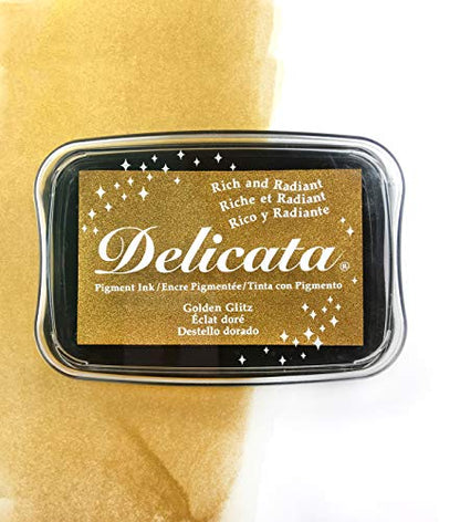 Tsukineko Delicata Ink pad, Golden Glitz - color: Golden Glitz, size: 4 x 4 cm