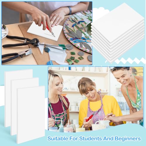 Frienda 50 Pack Rubber Carving Blocks 4 x 6 Inch, Rubber Stamp Carving Blocks for Printmaking, Printing, DIY Craft Project, Soft Block Stamp for Beginner and Professional (White) - color: White