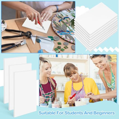 Frienda 50 Pack Rubber Carving Blocks 4 x 6 Inch, Rubber Stamp Carving Blocks for Printmaking, Printing, DIY Craft Project, Soft Block Stamp for Beginner and Professional (White) - color: White