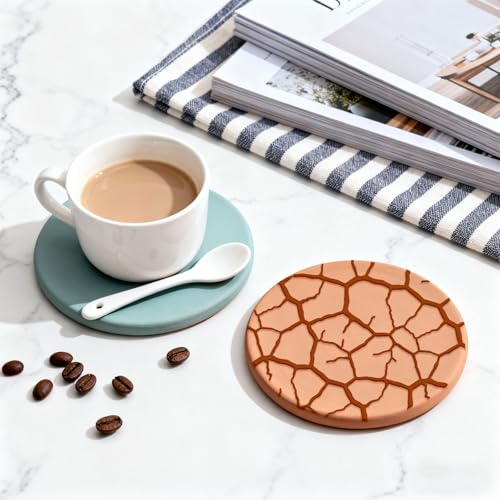 4 Pcs Natural Textures Patterns Polymer Clay Texture Sheet Water Ripples Rubber Clay Texture Mat for Polymer Clays Making Earrings Jewelry DIY Crafts 4 × 2.5 Inch - style: Water Ripples