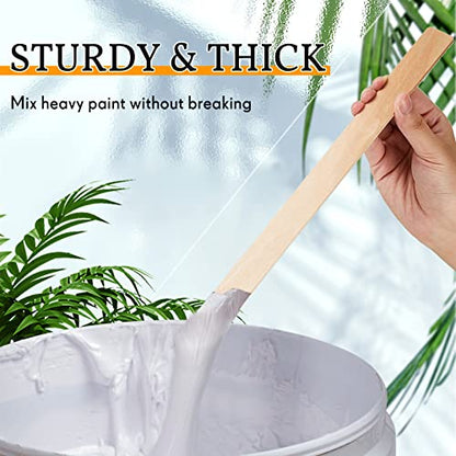 Juexica 200 Pieces Paint Stir Sticks Bulk 12 Inch, Wooden Paint Sticks Wood Mixing Stirrers for Library Markers or Garden Plant Labels, Mixing Stirrers for Kids Adults DIY Craft, Resin
