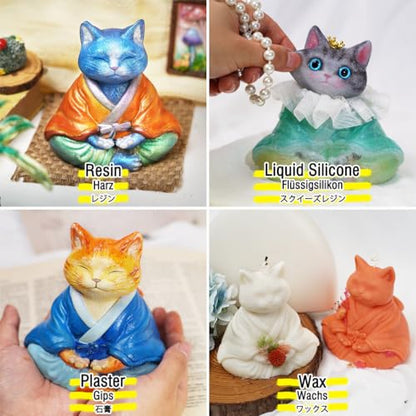 Cat Silicone Mold for Taba Squishy, Resin, Candle, Crafting Big 5'' Kitty - color: Cat