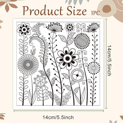 CHGCRAFT Abstract Wildflowers Polymer Clay Texture Sheets Geometric Flowers Silicone Stamp Clay Texture Mat Modeling Pattern Pad Texture Sheets for Jewelry and Clay Earrings Tools, 5.5x5.5 inch - style: Wildflowers
