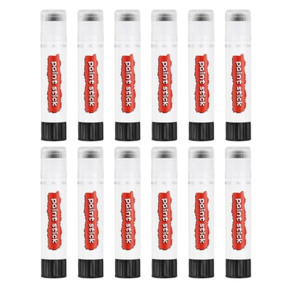 PATIKIL Tempera Paint Sticks, 12 Pcs Solid Tempera Paints Sticks Washable Bulk Markers Pen Quick Drying for Artists Beginners Art Supplies, Black - color: Black