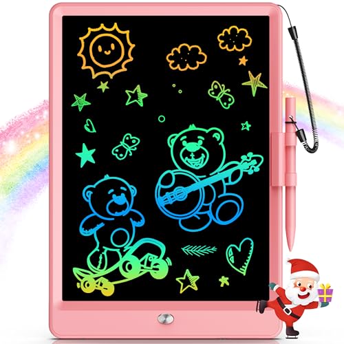 Bravokids 10 Inch LCD Writing Tablet for 3-8 Year Olds - Electronic Drawing Pad and Doodle Board as Educational Birthday Gifts for Girls and Boys (Pink) - color: Pink, size: 10 inch