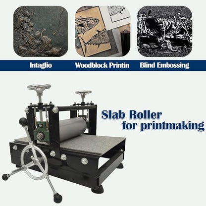 Maisutseb Tabletop Slab Roller for Printmaking 19.7 * 12.6in Manual Printmaking Machine | Uniform Pressure, 1.57in Adjustable Height, Durable Construction, Easy Operation