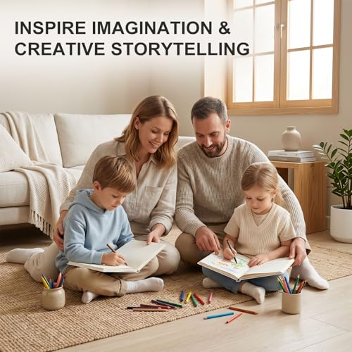Koogel 2PCS Blank Hardbound Sketch Notebooks, White Drawing Notebooks 5.7" x 8.2" Hardcover Sketchbooks Blank Thick Smooth Notebook for Kids to Write Stories 50 Sheets 100gsm Inner Paper