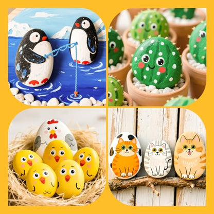 Simetufy 30Pcs Large Rocks for Painting 3.3-4.5Inch Natural River Stones for DIY, Art & Crafts, Smooth Paintable Flat Rocks Bulk for Adults, Children, Home Decor - size: 3.3-4.5in -30pcs