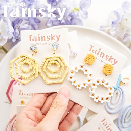 Tainsky Organic Shapes Clay Cutters for Polymer Clay Jewelry, 15 Shapes Basic Shapes Polymer Clay Cutters for Earrings - color: Basic-B