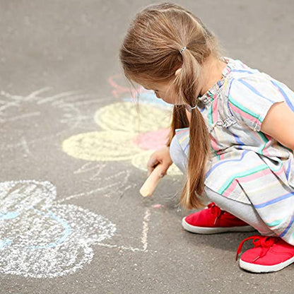 feela Sidewalk Chalk, 18 Colors 72 Pack Sidewalk Chalk Bulk Set, Jumbo Outdoor Chalk For Family, Paint on Sidewalk School Chalkboard Blackboard Street Playground