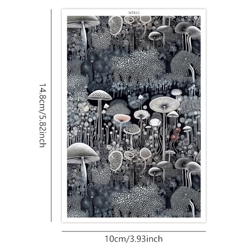 Polymer Clay Transfer Paper, 10 Pcs Mushroom Forest Water Soluble Transfer Sheet for Polymer Clay for Polymer Clay Earrings Jewelry Making Disposable Stickers DIY Crafts 5.82X3.93 inch - color: Mushroom