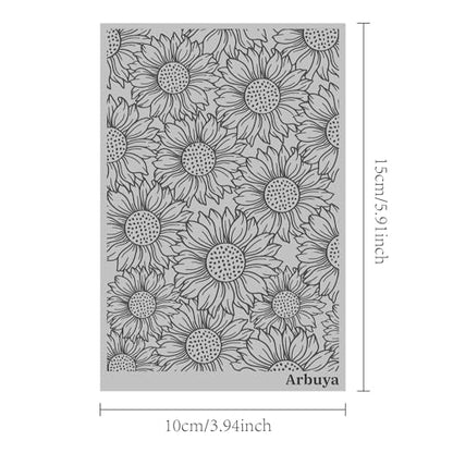 Polymer Clay Sunflower Texture Sheets for Earring Jewelry Making, Clay Floral Texture Mat for Polymer Clay Projects, Stamps and Earrings Tools - style: sunflowers