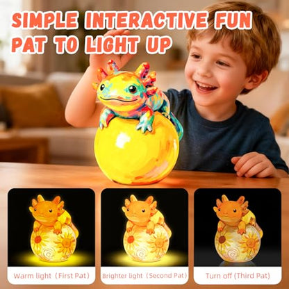 Paint Your Own Axolotl Lamp Kit, Arts and Crafts for Kids Ages 8-12, Arts and Crafts for Kids 4-6, DIY Axolotl Toys Tap Night Light, Paint Kit Birthday Gifts for Girls Boys Age 3 4 5 6 7 8 9 10 11 12+ - color: Axolotl