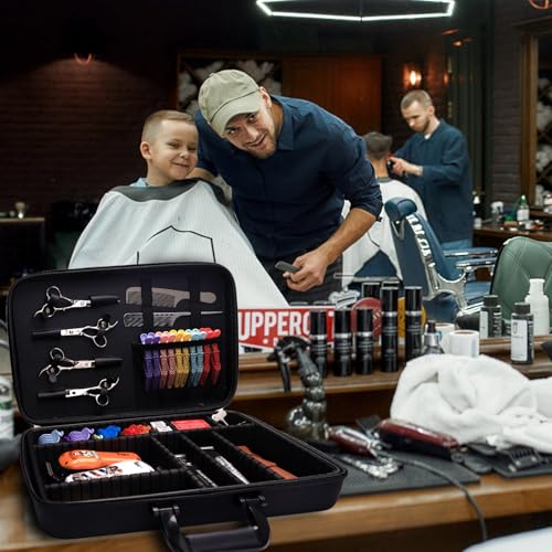 Barber Carrying Case,Barber Case, Stylist Tool Box Professional Salon Hair Cutting Grooming Kit Storage Organizer for Clippers, Scissors, Barber Supplies(Large) - size: Large