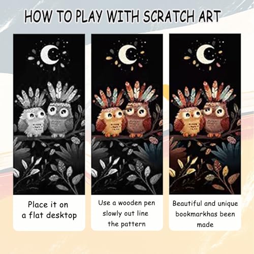 Scratch Art Bookmarks 24 Sheet Making Kit Paper - style: Animal Bookmark II