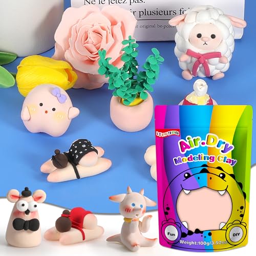 ifergoo Skin Air Dry Clay, DIY Creative Modeling Clay for Kids, Super Light Magic Foam Clay for Kids Age 3-12, Soft, No-Sticky & Non-Toxic, Molding Clay for School Art & Craft Project(Skin/100g/3.5oz) - color: Skin/100g