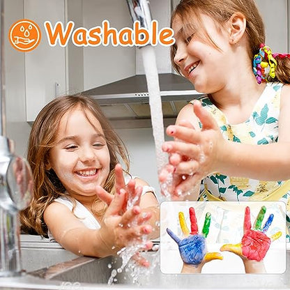 ABEIER Washable Finger Paint for Toddlers, Safe Non-Toxic, 12 Vibrant Colors (1.21fl oz), Baby Safe Paint for Hand and Feet, Mess Free Art Supplies for Kids, Preschool Learning Gifts, Ages 1-3 4 5 6+ - style: 1.21 Fl Oz (Pack of 12)