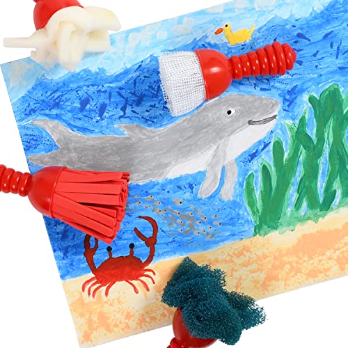 READY 2 LEARN Textured Art Tools - Set of 4 - Jumbo Paint Brushes for Toddlers and Kids - Set 1 - DIY Patterns and Effects - color: Original Colors