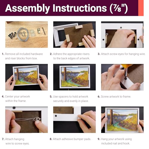 Ampersand Float Frame 1.5In Thin 8X10 White - color: White, size: 8x10