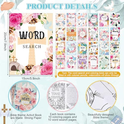 Liliful Flower Coloring Book Bulk for Adult Kids DIY Art Stress Relief Drawing Book with Patterns for Adults, Party Favors, Goodie Bag Filler and Holiday Gifts(Biblical Style) - style: Biblical Style