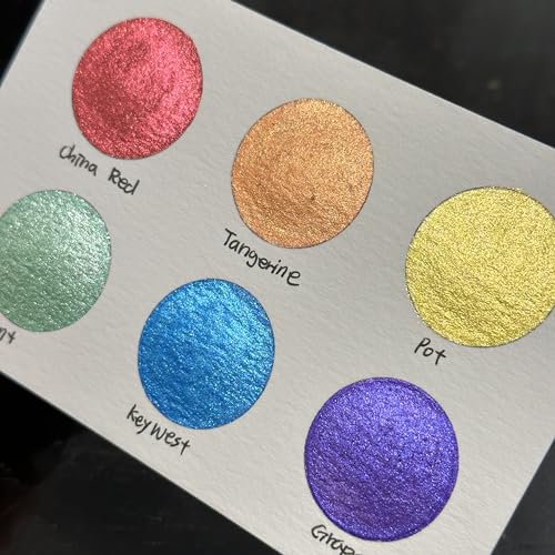 IUILE Handmade Watercolor Paints - Rainbow 1 Half Pan Set (6 colors) - color: Rainbow1