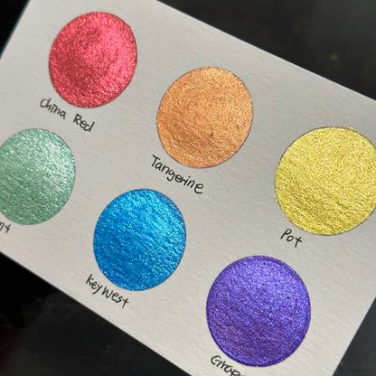 IUILE Handmade Watercolor Paints - Rainbow 1 Half Pan Set (6 colors) - color: Rainbow1
