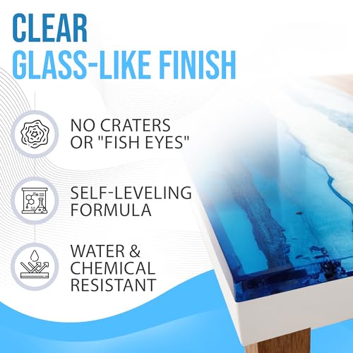 Epoxy Resin 16 oz Kit | 1:1 Crystal Clear Resin and Hardener for Super Gloss Coating | For Bars, Tabletop, Art, Jewelry, Casting Molds | Safe for Use on Wood, Metal, Stone, Plastic, Marine Sealer