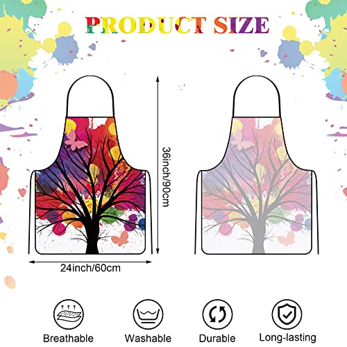 Eurzom 3 Pcs Painting Apron for Adults Artist Art Aprons Splatter Smock Colorful Waterproof Painting Smock Adjustable Apron for Teacher Student Chef Cooking Baking Gardening