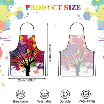 Eurzom 3 Pcs Painting Apron for Adults Artist Art Aprons Splatter Smock Colorful Waterproof Painting Smock Adjustable Apron for Teacher Student Chef Cooking Baking Gardening