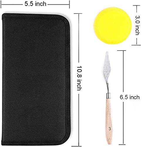 URBAN BOX Artist Paint Brush Set 15pcs Includes Pop-up Carrying Case with Painting Knife and 1 Sponge for Acrylic, Oil, Watercolor, Art, Scale Model, Face, Paint by Numbers