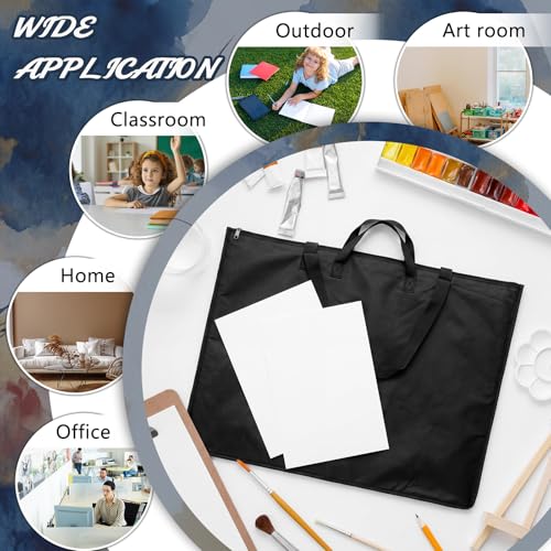 Shinylin Large Art Portfolio Bag, Lightweight Art Portfolio Case with Nylon Shoulder Strap 23" x 31" Waterproof Carrying Storage Case for Artwork Poster Sketching Canvas Photography Collections, Black