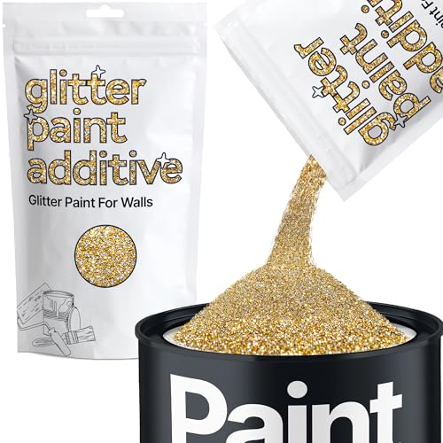 Gold Silver Glitter Paint Additive for Walls 100g / 3.5oz | Glitter Additive Sparkle for Interior & Exterior Wall Paint, Furniture, Varnish | Hemway - color: Gold Silver