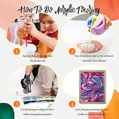 6Pcs Split Cup Flower Silicone Paint Cup Acrylic Pouring Strainers Set Mixing Cups for DIY Pouring Acrylic Paint and Creating Patterns Art Supplies
