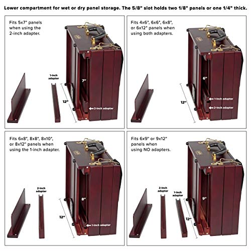Soho Urban Artist Pochade Box for Plein - Aire Painting French Easel, Lightweight, Portable & Adjustable, Mahogany Finish