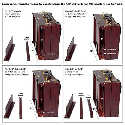 Soho Urban Artist Pochade Box for Plein - Aire Painting French Easel, Lightweight, Portable & Adjustable, Mahogany Finish