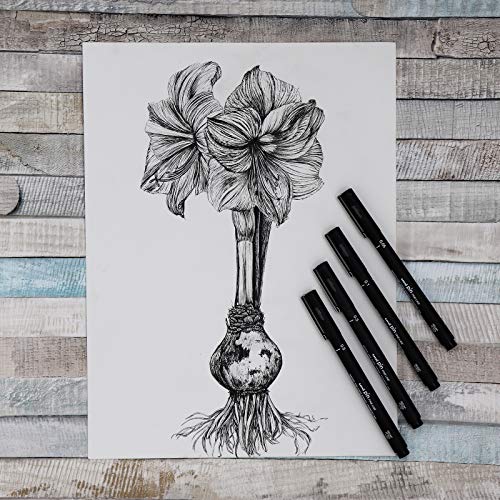 uni-ball Uni Pin Black Fineliner Art Pens. Premium Assorted Nib Sizes + One Gel Pen For Precise Sketch, Handwriting & Technical Drawing. Permanent Fade and Waterproof Super Ink. Set of 14 Pens