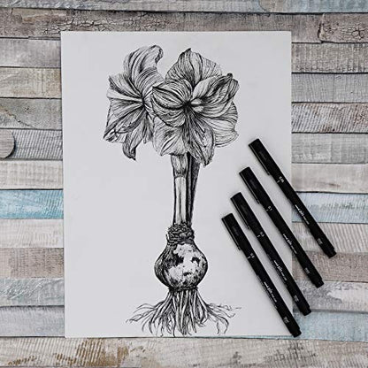 uni-ball Uni Pin Black Fineliner Art Pens. Premium Assorted Nib Sizes + One Gel Pen For Precise Sketch, Handwriting & Technical Drawing. Permanent Fade and Waterproof Super Ink. Set of 14 Pens